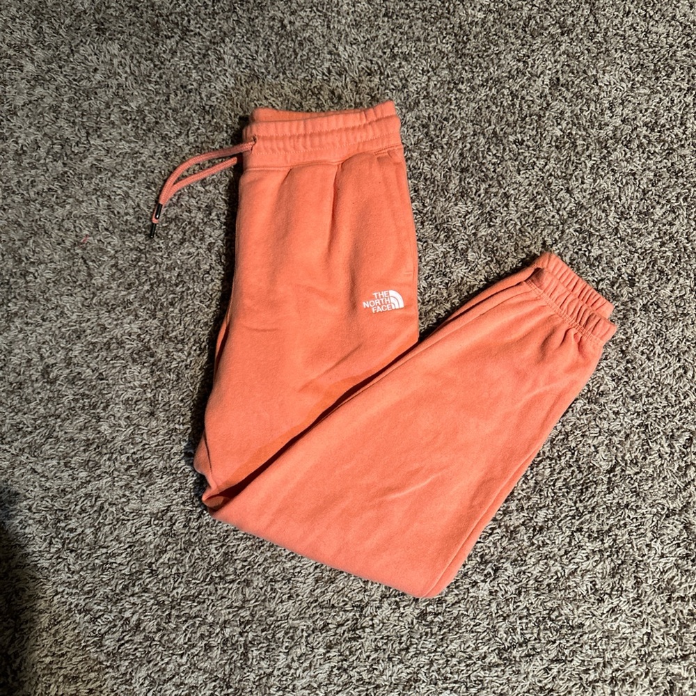 The North Face Pink and Orange Joggers with Elastic Waistband